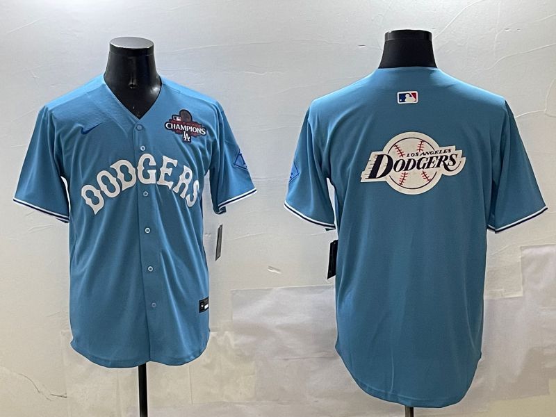 Men Los Angeles Dodgers Blank Light Blue Throwback Game 2025 Nike MLB Jersey style 37